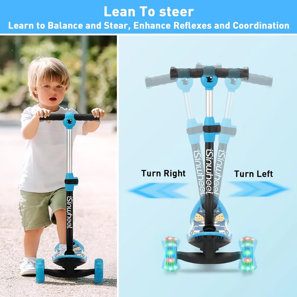 Isinwheel Long Range 3 Wheel Kids Electric Scooter 8