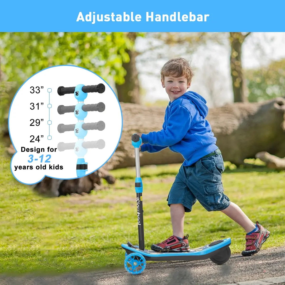 Isinwheel Long Range 3 Wheel Kids Electric Scooter 7