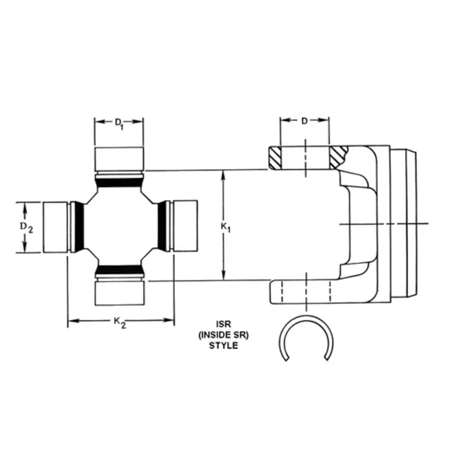1999-2014 Powerstroke Spl55-3X/1480Wj Front Axle U-Joint (Spl55-3X) 2