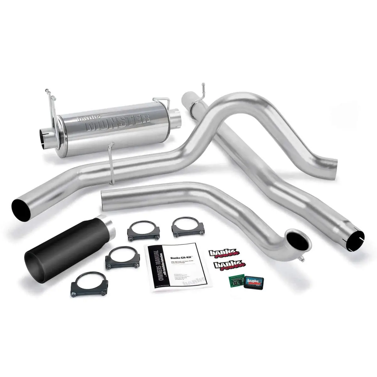 1999 Powerstroke Git-Kit Bundle Power System W/Single Exit Exhaust Black Tip (47511-B) 1