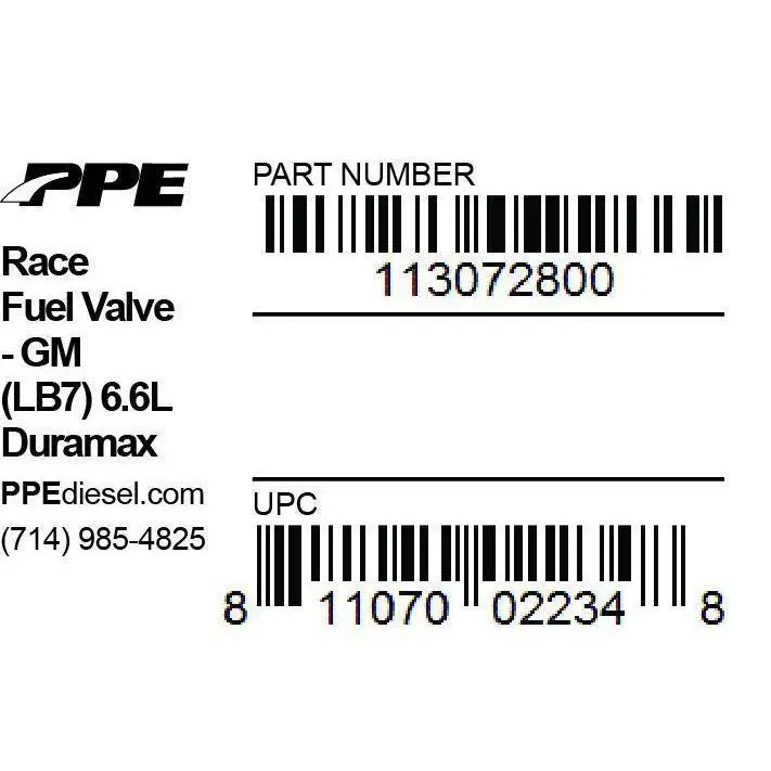 2001-2004 Duramax Race Fuel Valve (113072800) 2