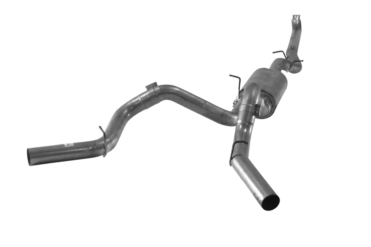 2001-2007 Duramax 4" Downpipe Back Dual Exhaust System W/ Muffler (431102) 1