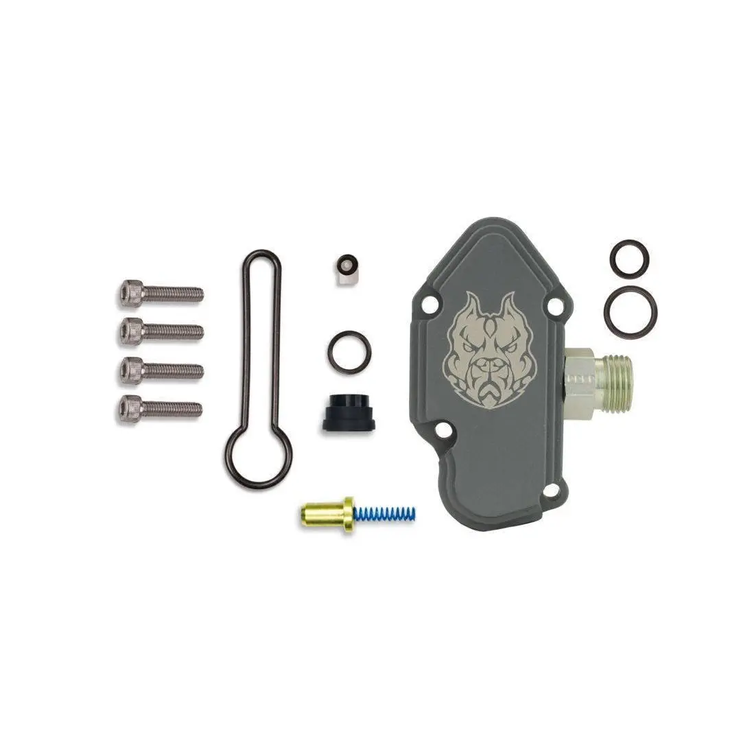 2003-2007 Powerstroke Blue Spring Kit W/Billet Spring Housing - Gray (Sd-6.0Fb03-01-20-Gry) 1