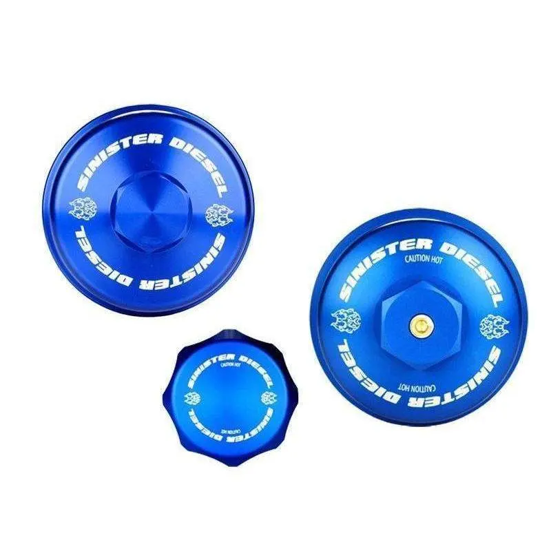 2008-2010 Powerstroke Sinister Billet Blue Cap Kit (Sd-Bck-6.4) 1