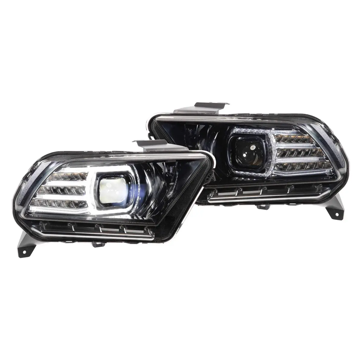 2010-2014 Ford Mustang Xb Led Black Headlights (Lf440) 1