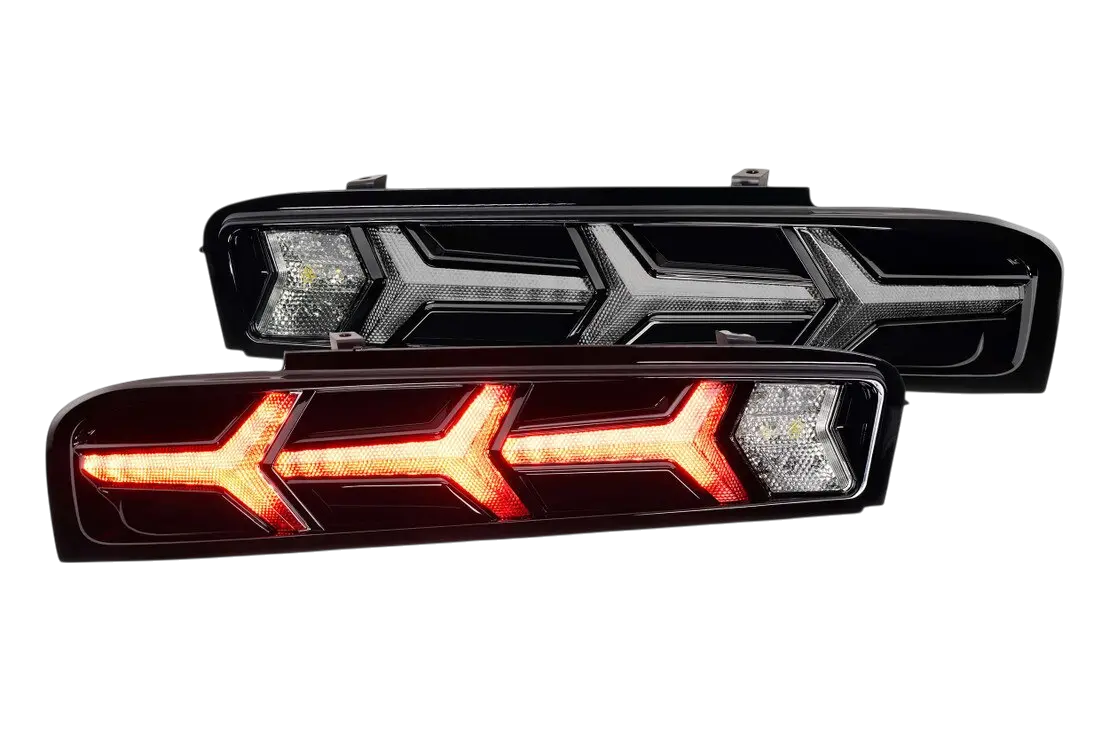2016-2018 Chevrolet Camaro Xb Led Lambo Smoked Tail Lights (Lf401) 1