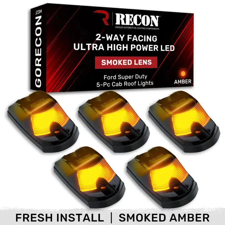 2017-2024 Powerstroke Cab Roof Light Set 2-Way Front & Rear Facing Ultra High-Power Led's Multiple Lens & Colors (5 Pack) (264342Xxxxxx) 3