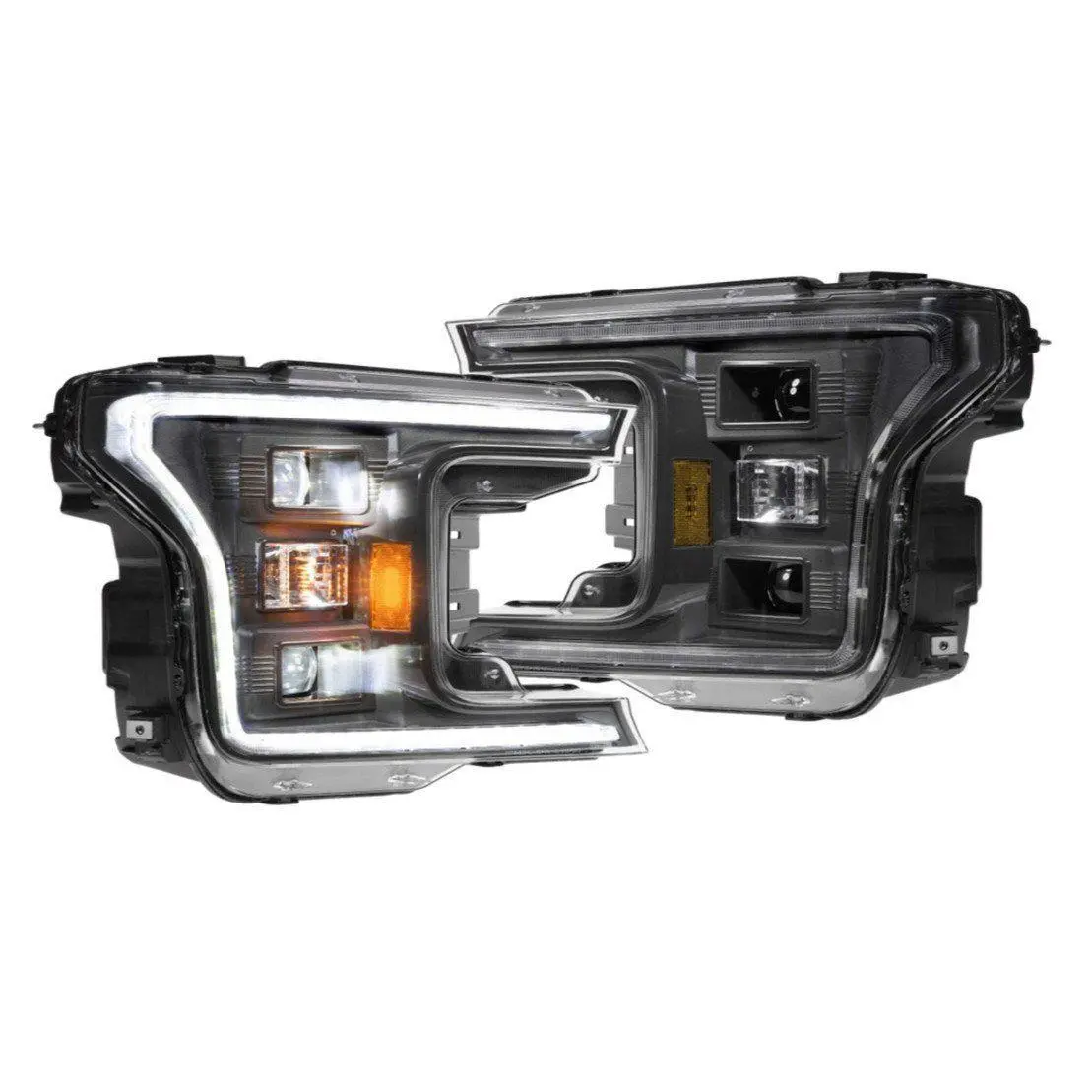 2018-2020 3.0L Powerstroke Xb Hybrid Led Smoked Headlights (Lf551) 1