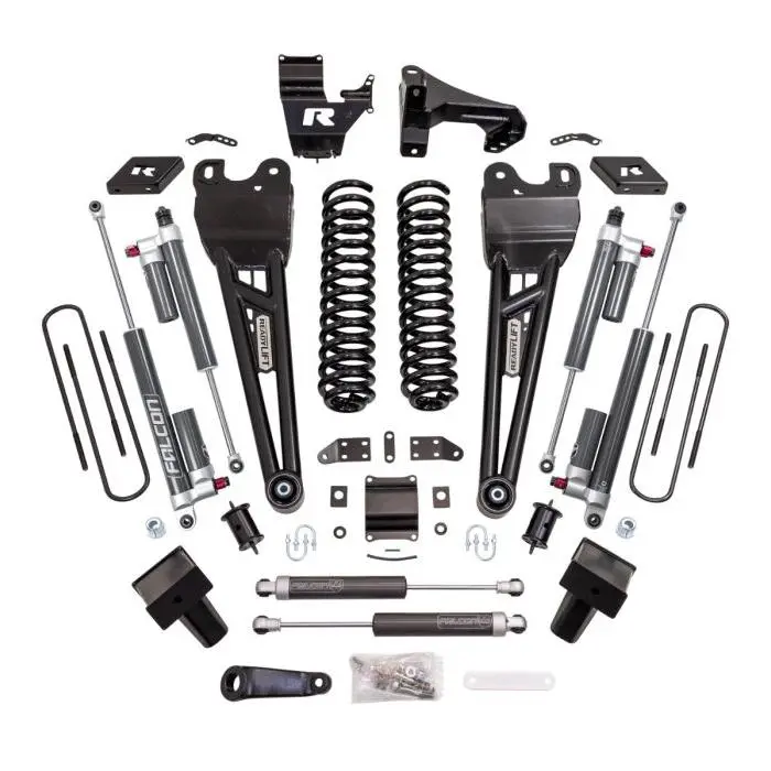 2023-2025 Powerstroke 6" Coil Spring Suspension System W/ Falcon Max 3.3 Shocks & Radius Arms (43-23660) 1