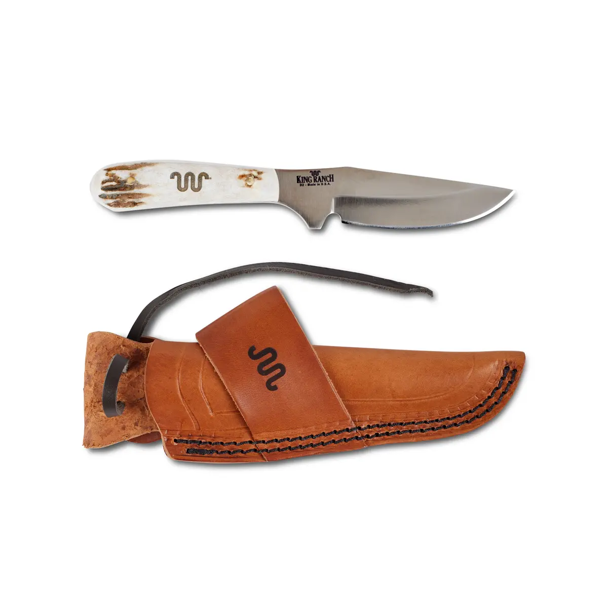 Elk Skinner Knife W/W Kr Logo & Lth Sheath 1
