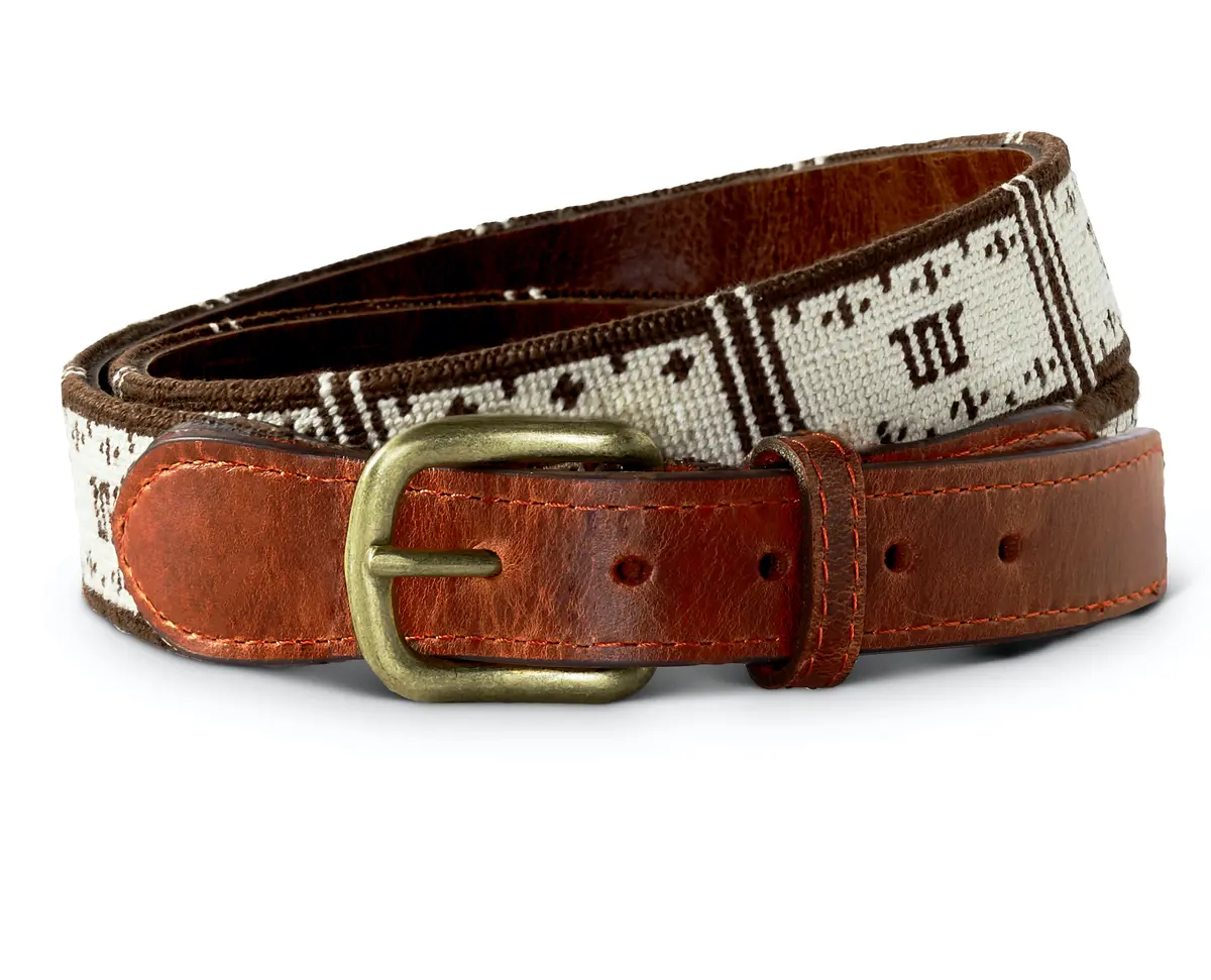 Running W Needlepoint Belt 1