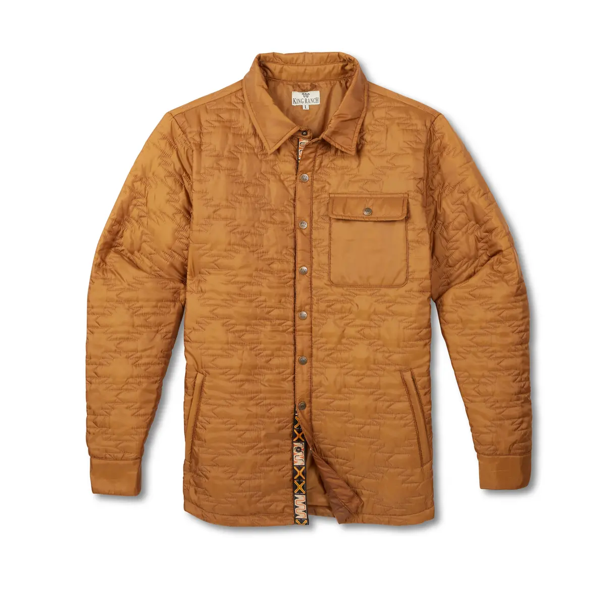 Men's Puff Snap Shirt Jacket W/ Rug Trim 3