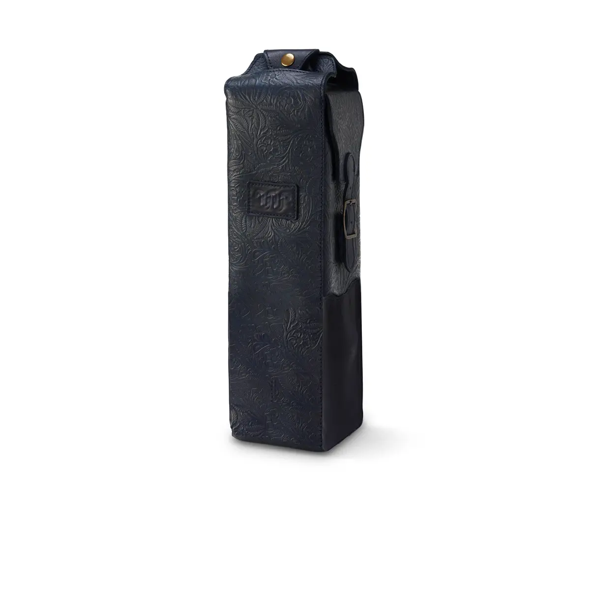 Indigo Tooled Wine Carrier 1