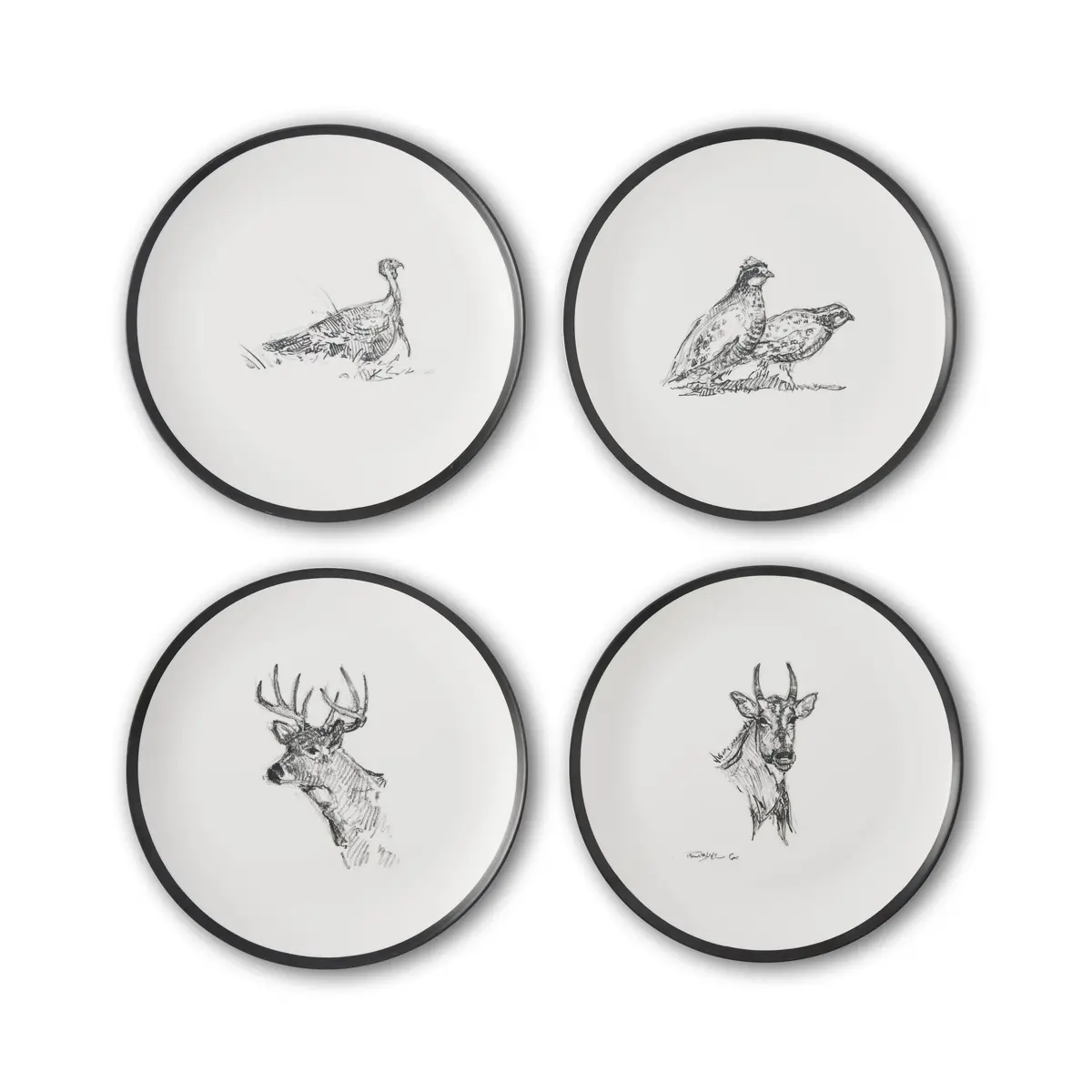 Wildlife Melamine Dinner Plate - Set Of 4 1