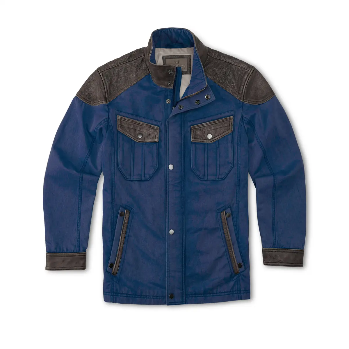 Men's Navy Canvas & Leather Jacket 1
