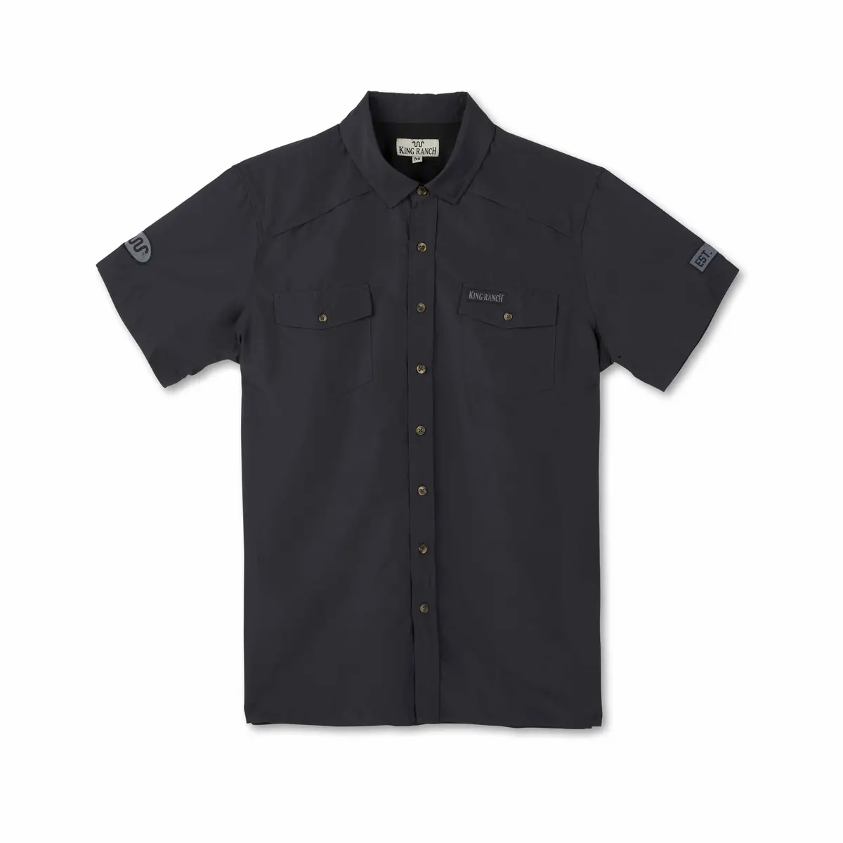 Classic Short-Sleeve Fishing Shirt with KR Embroidered Badges - Image 5