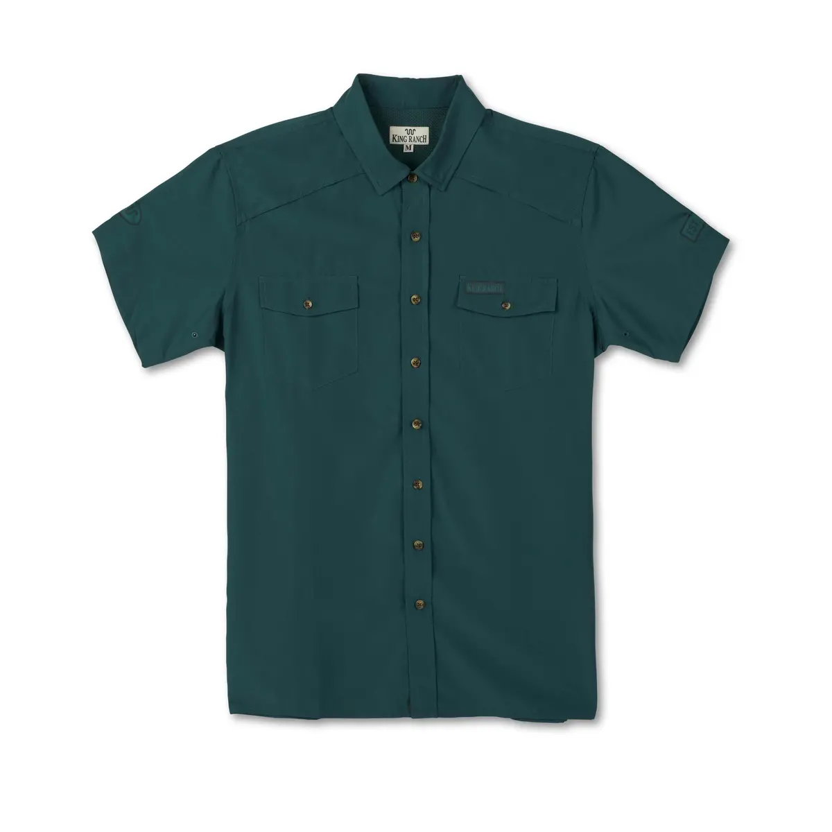 Classic Short-Sleeve Fishing Shirt with KR Embroidered Badges - Image 3