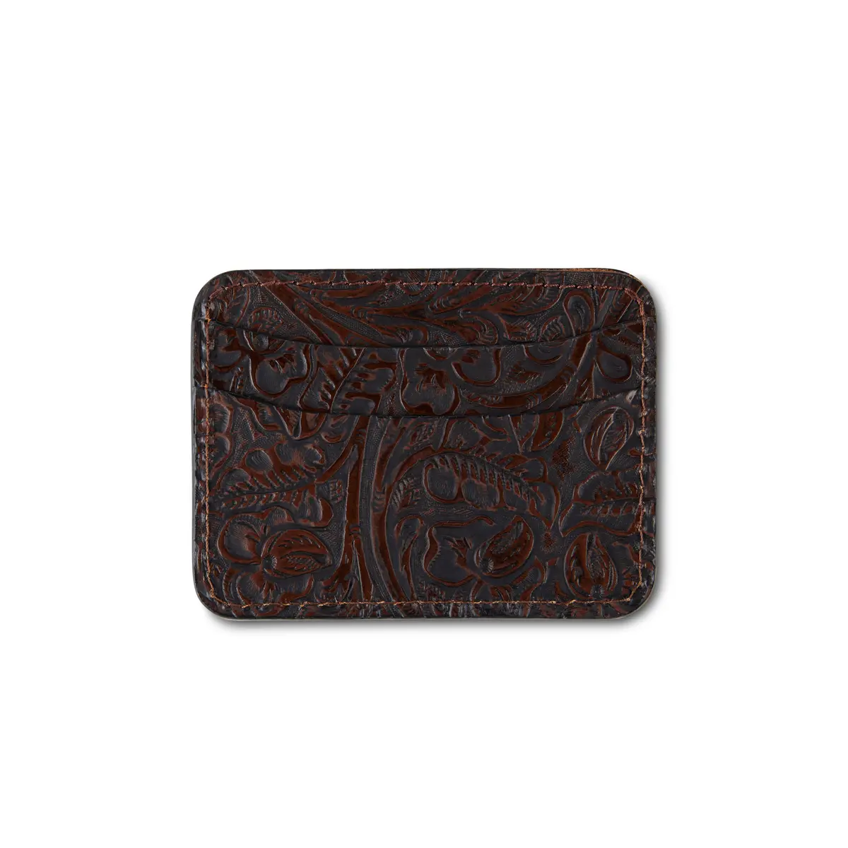 Vintage Tooled Leather Card Wallet 1