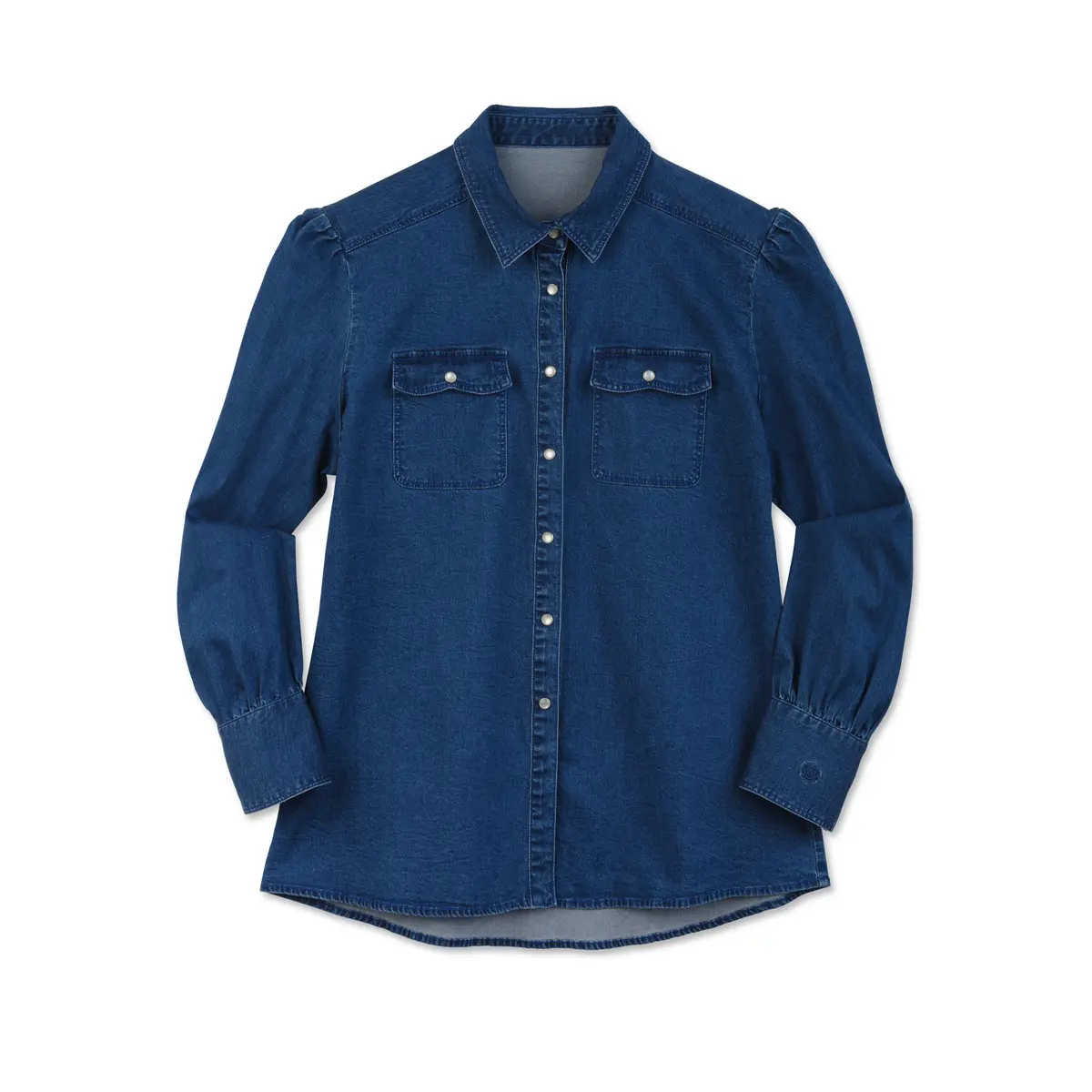 Women's Dark Wash Denim Shirt 1