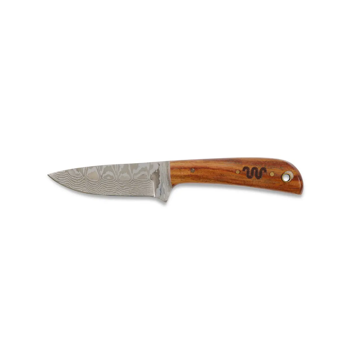King Ranch Mesquite Damascus Hunter Fixed Blade 1