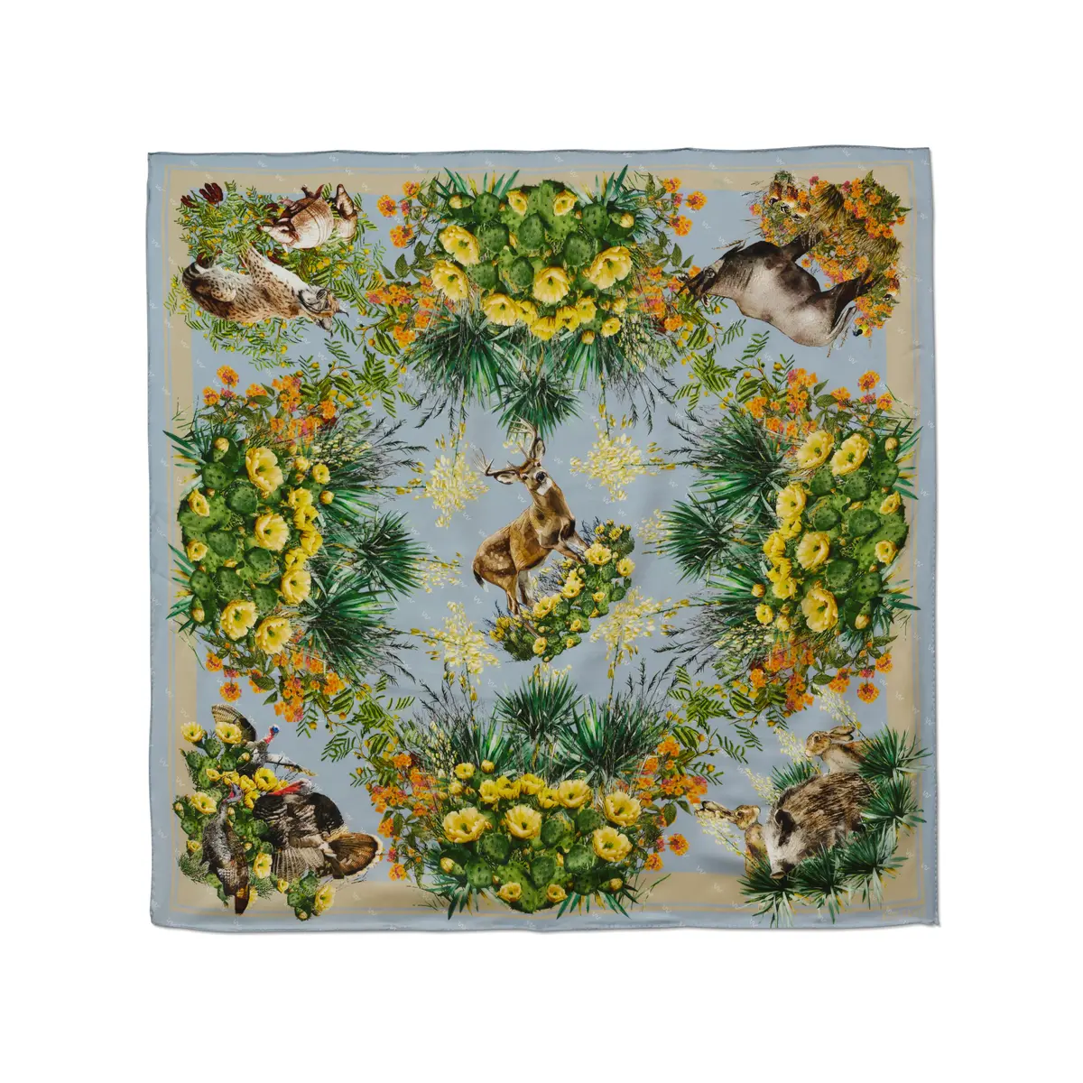 King Ranch Flora And Fauna Silk Scarf 1