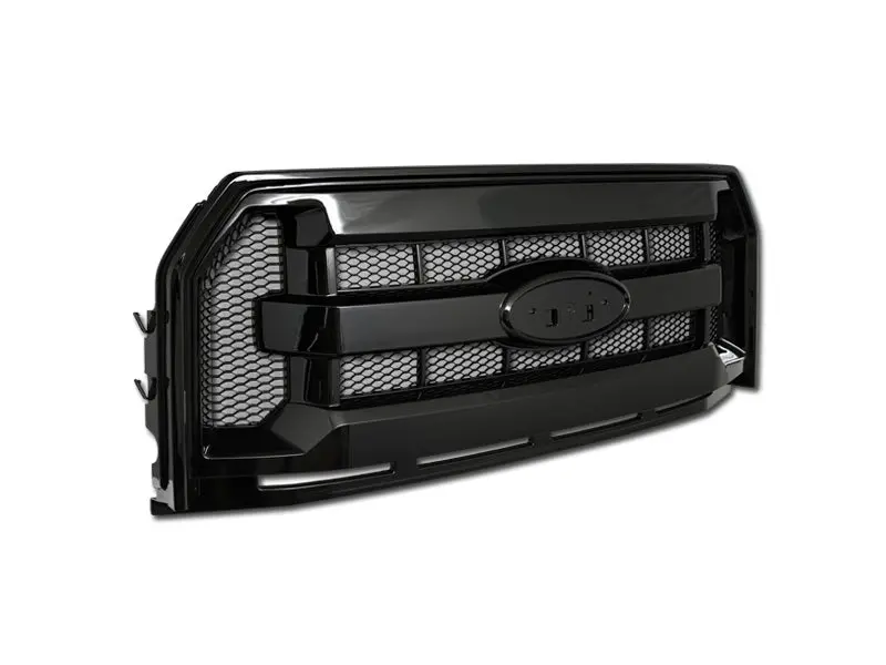Armordillo 2015-2017 Ford F-150 Excl. Model W/Front Camera Mesh Grille Gloss Black 1