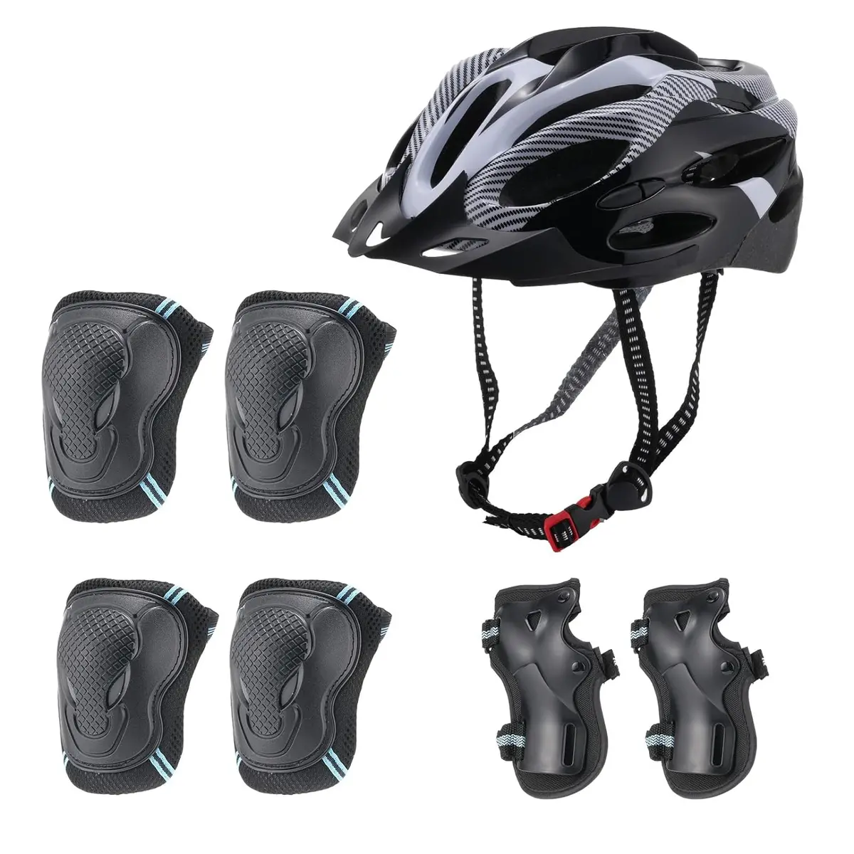Isinwheel Full Protective Gear Set 7-Pieces Pads Knee Pads Wrist Guards Multi-Functional Sport Helmet 1