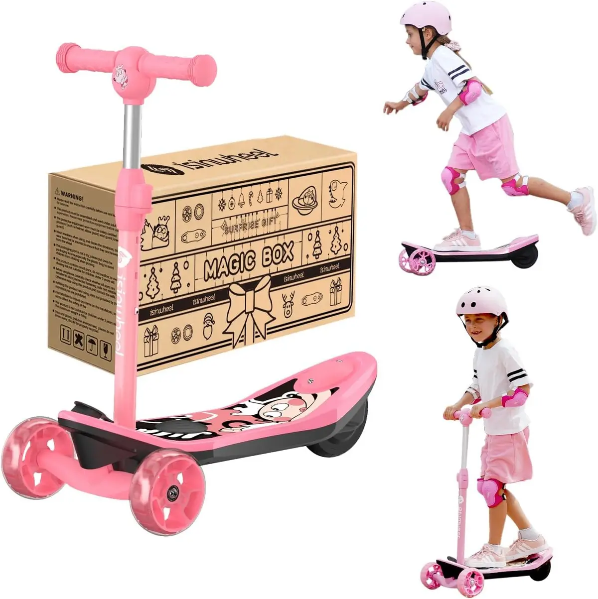 Isinwheel Long Range 3 Wheel Kids Electric Scooter 4