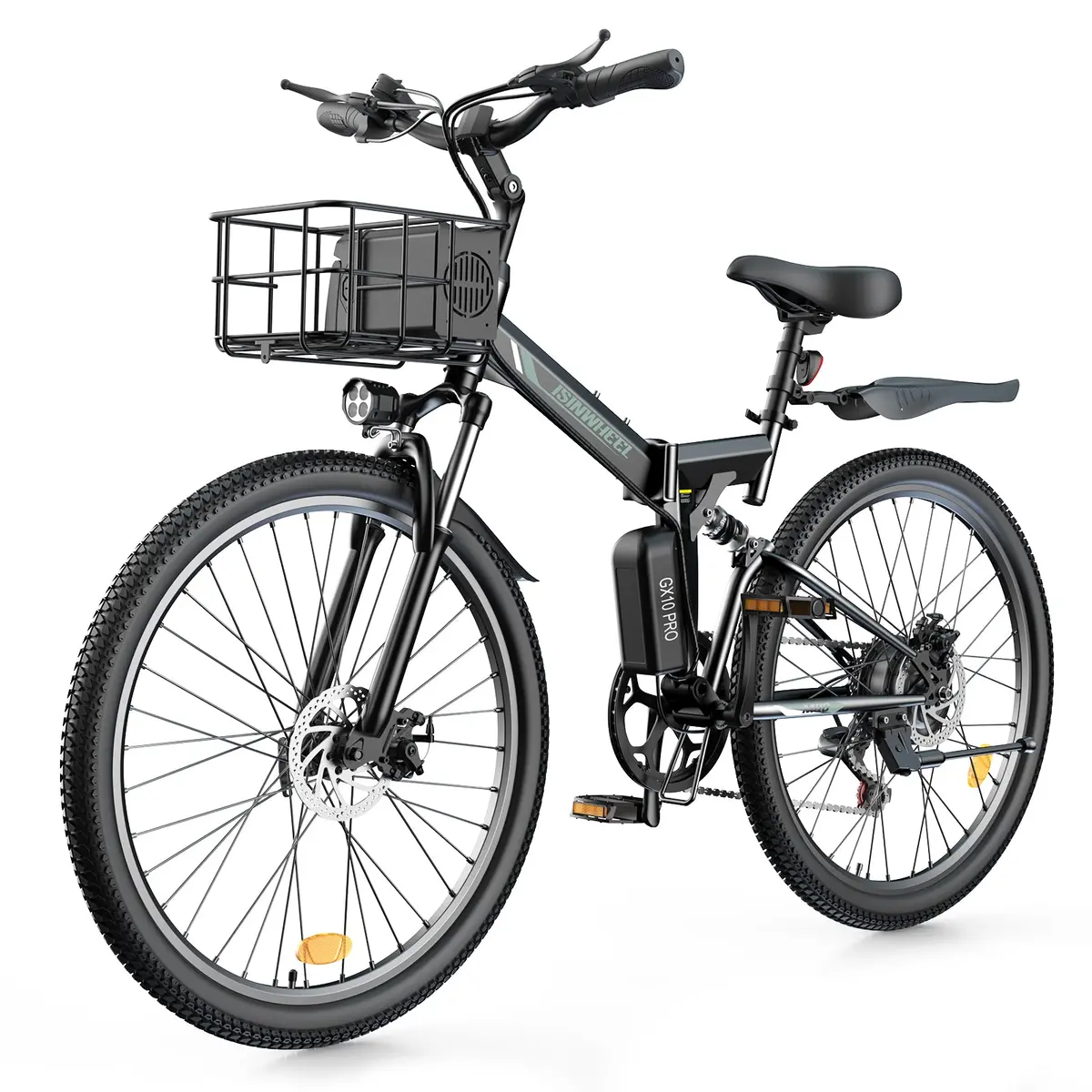 Isinwheel M40 Folding Electric Bike With Basket - Au 1