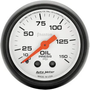 Autometer Phantom 0-150Psi Mechanical Oil Pressure Gauge 1
