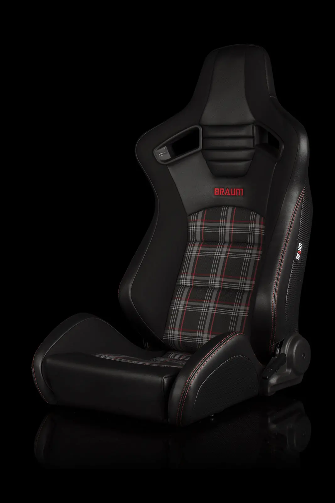 Braum Elite-S Series Racing Seats (Black & Red Plaid) – Pair (Brr1s-Rdpf) 1