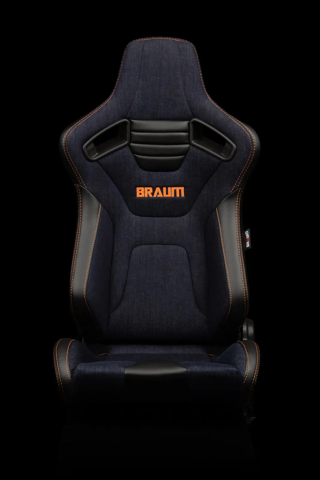 Braum Elite-X Series Racing Seats (Navy Denim | Orange Stitching) – Pair (Brr1x-Ndos) 2