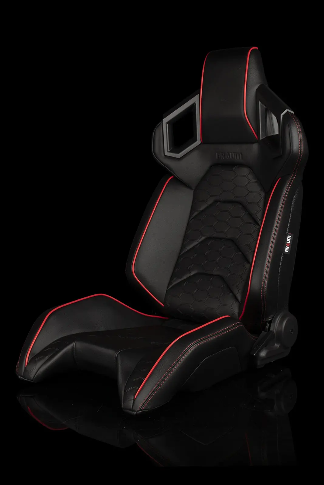 Braum Alpha-X Series Racing Seats (Black & Red Trim) – Pair (Brr5-Brem) 1