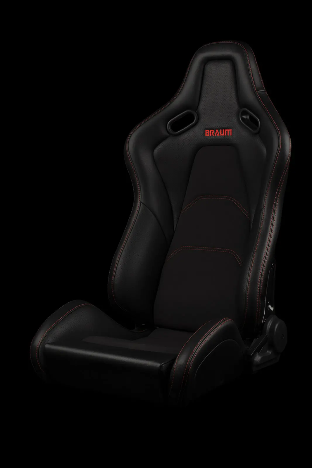 Braum Falcon-S Series Reclinable Composite Seats (Black Alcantara | Red Stitching) – Pair (Brr9r-Bkrs) 1