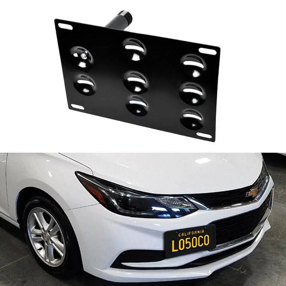 16-18 Chevrolet Cruze Ijdmtoy No Drill Front Bumper Tow Hook License Plate Mounting Bracket Adapter Kit 1