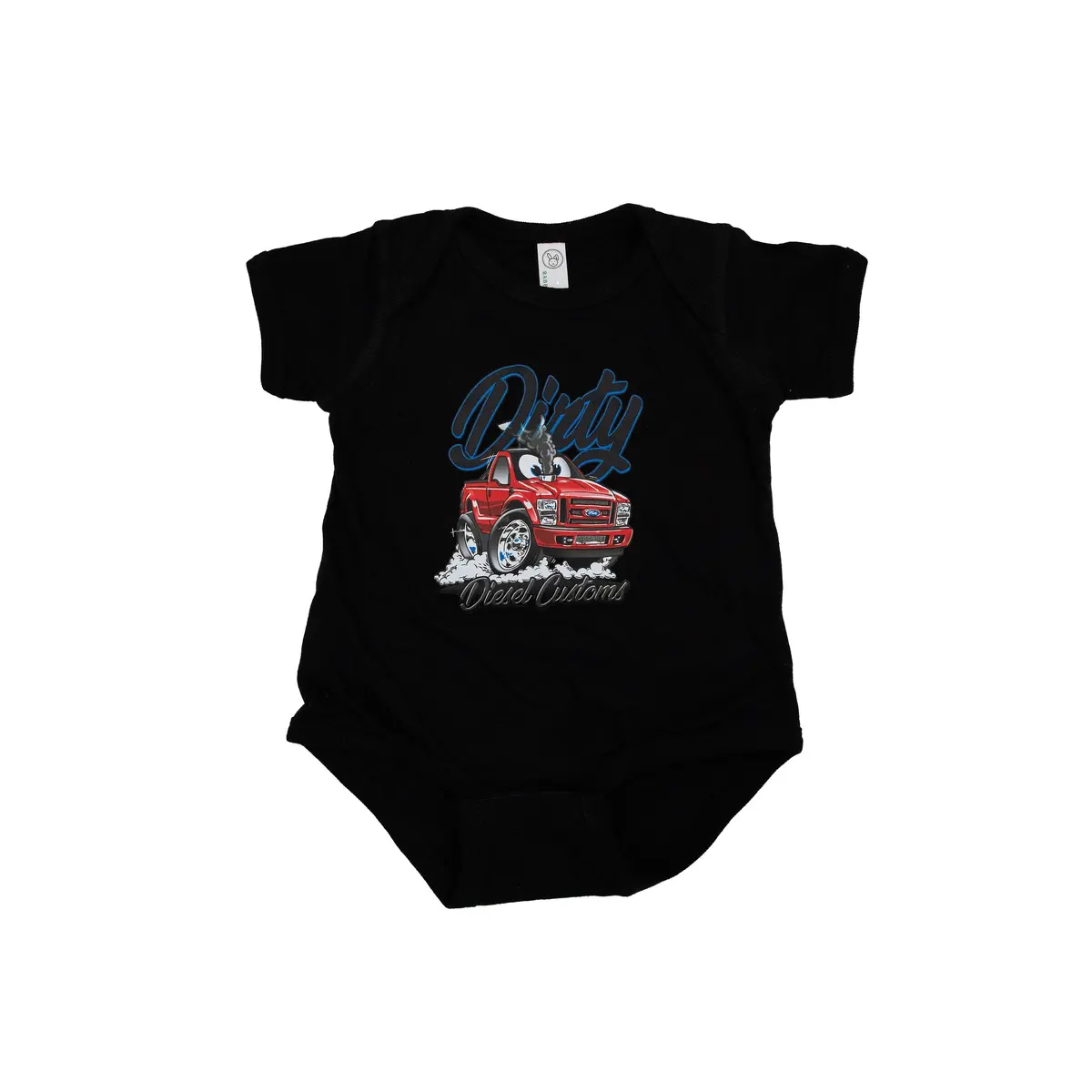 Dirty Diesel Cartoon Truck Baby Onesie 1