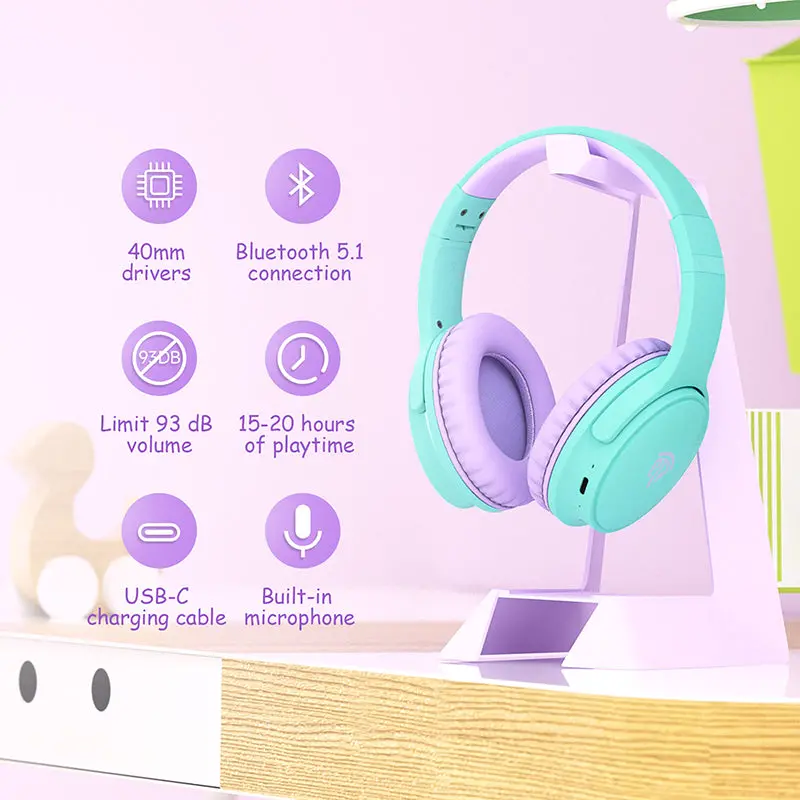 Easysmx® B06 Bluetooth Childrens Earphones With Hearing Protection 2