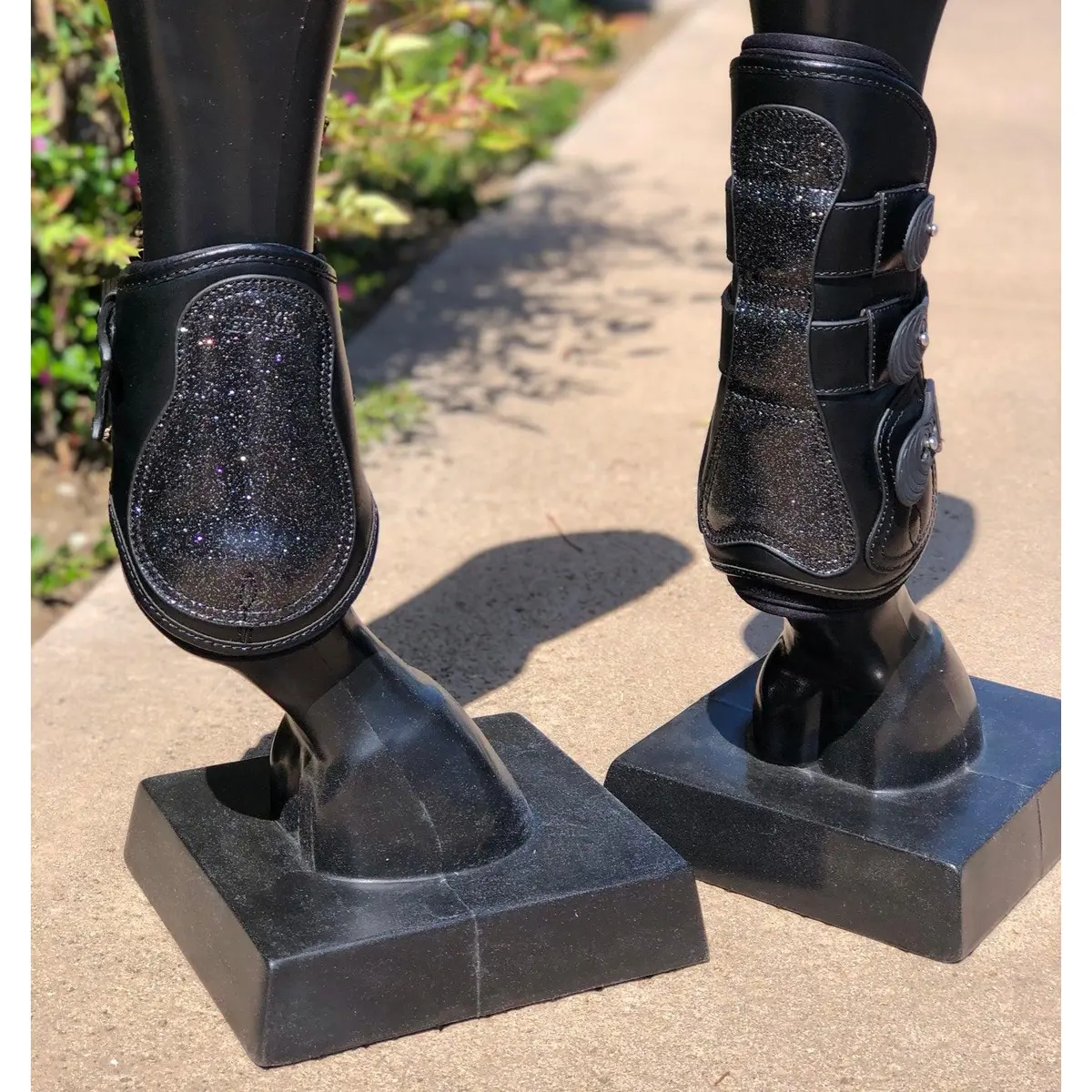 Estrella' Sparkle Leather Tendon Boots 4