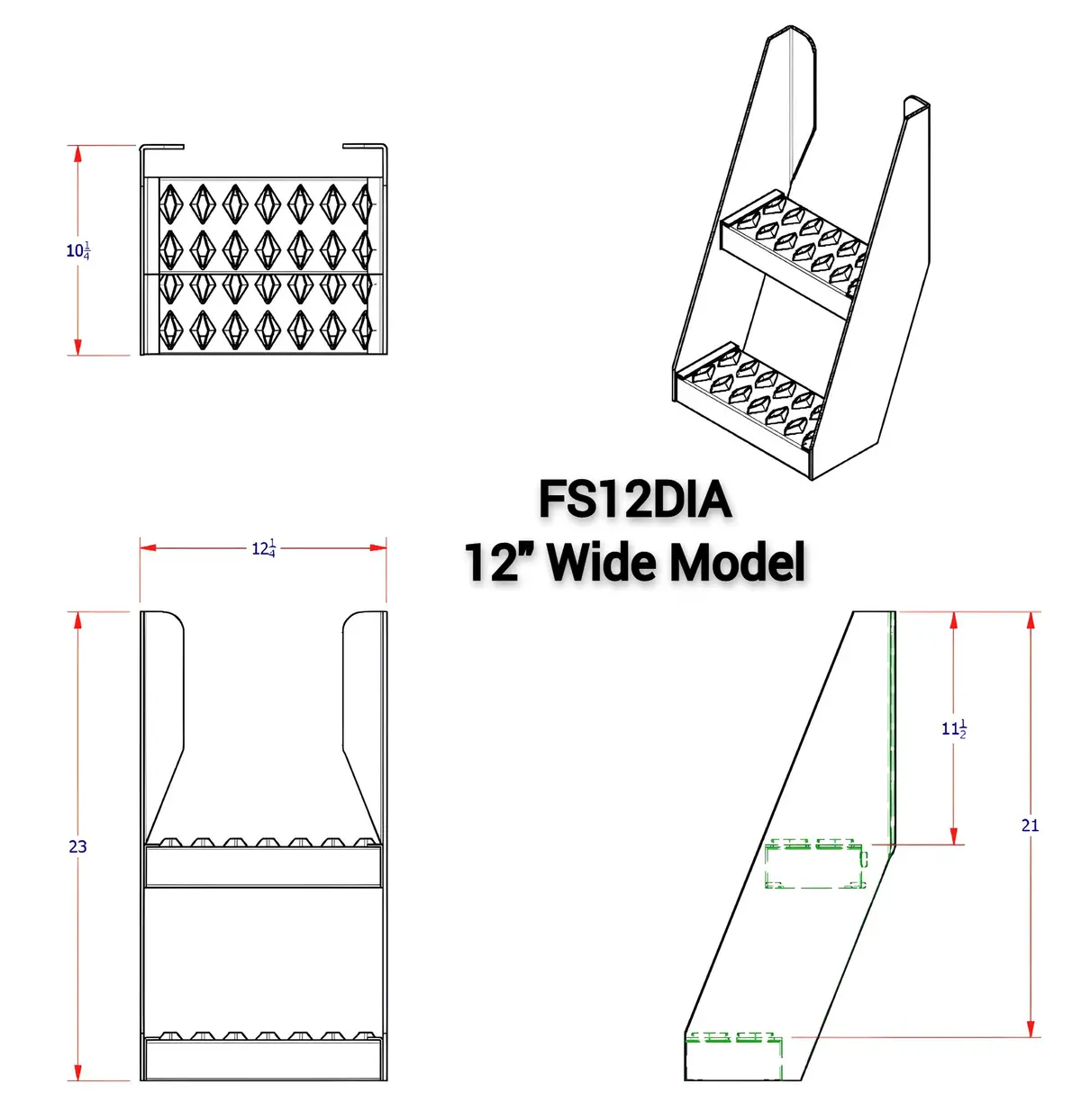 Hd Semi Truck Frame Step 8" Or 12" Width 2