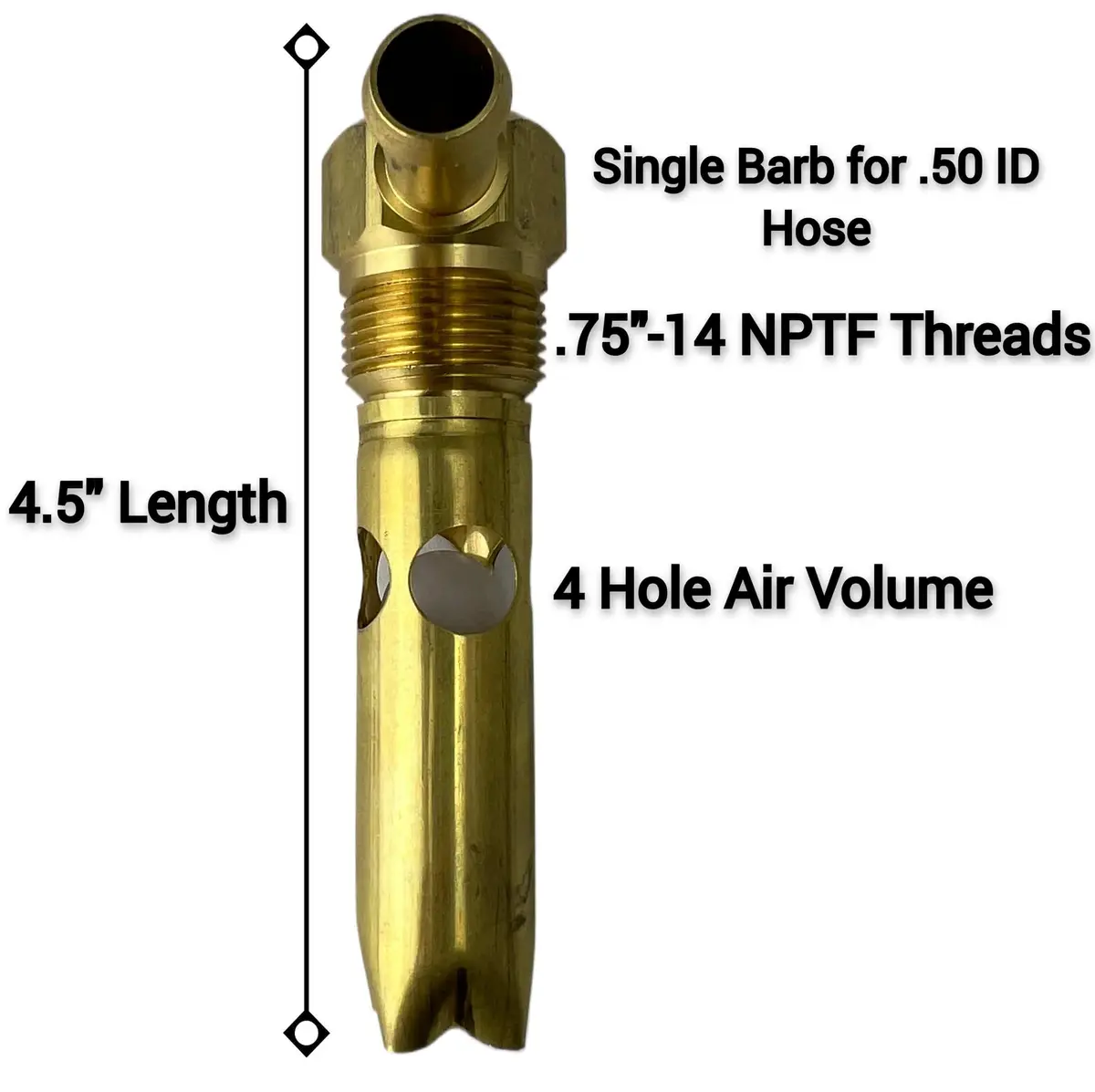 3/4" Fuel Tank Vent For 1/2" Hose | .75-14Nptf | Single Barb 2