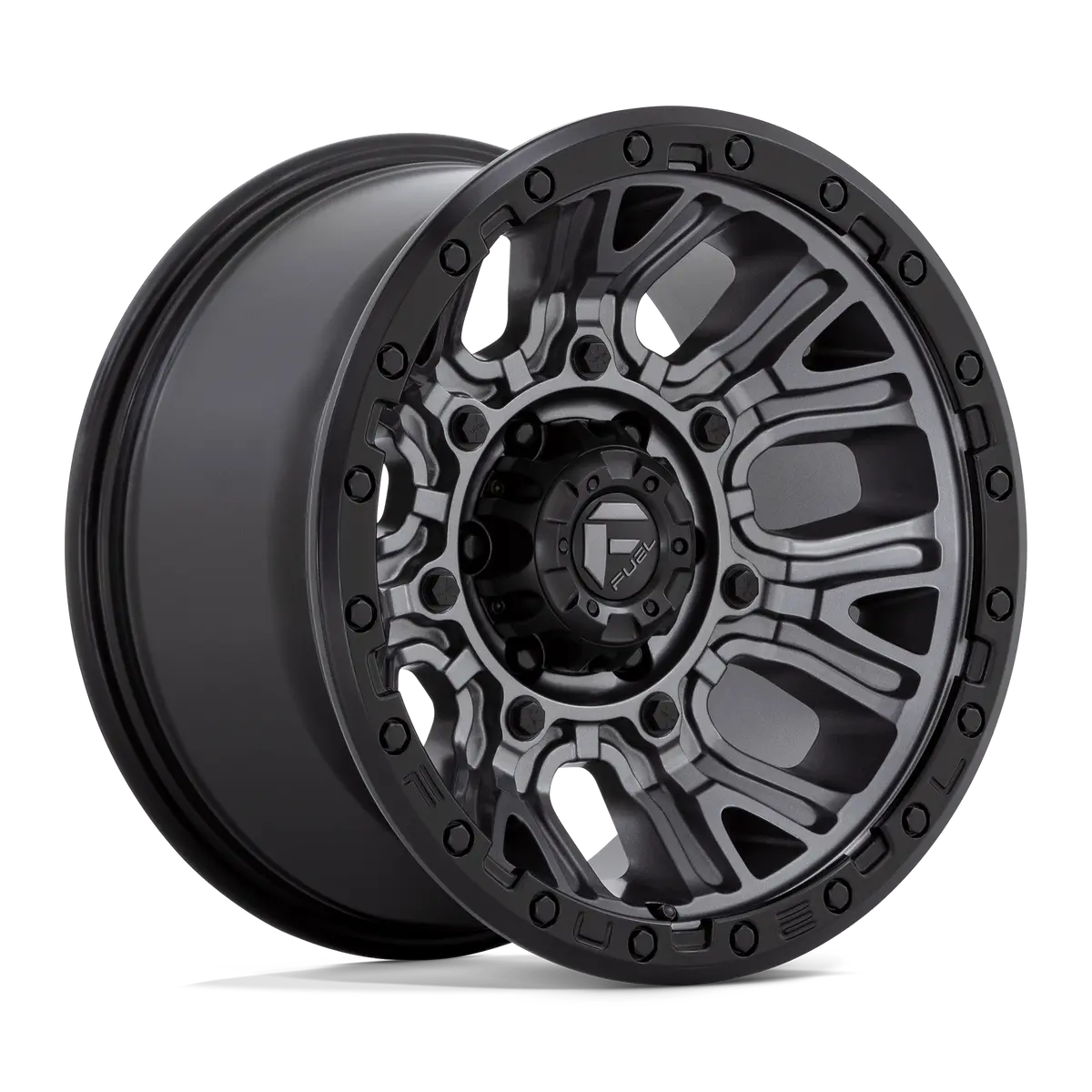 Fuel 1Pc D825 Traction - Matte Gunmetal W/ Black Ring 1