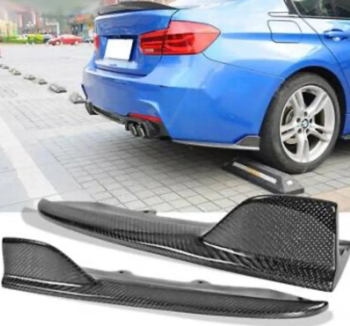 F30 2012-2018 Msport Carbon Look Rear Bumper Spats 1