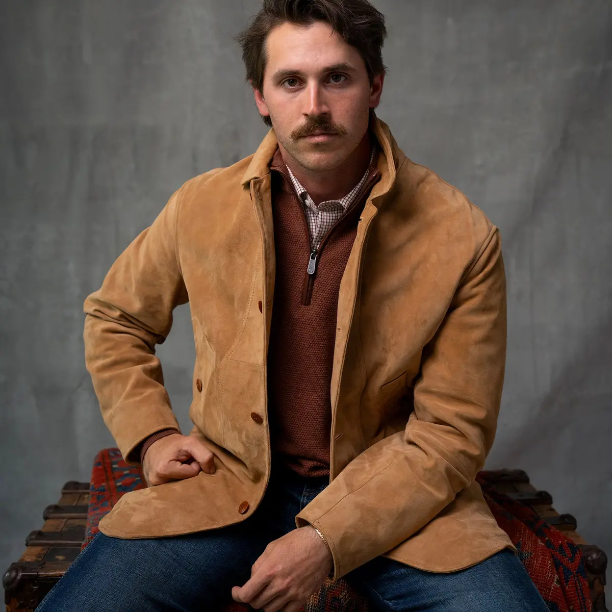 Men's Goat Suede Field Coat 1