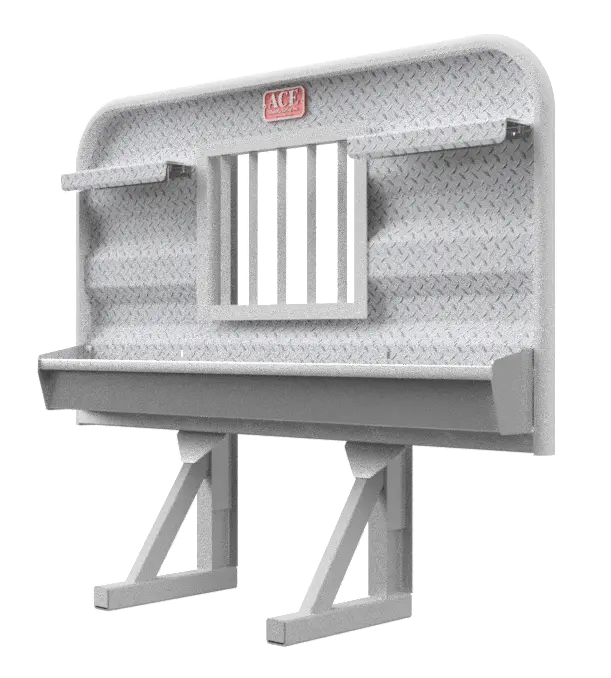 Hr11 Headache Rack For Semi Truck 4' Tall With Jailbar Window, Tray, & Tire Chain Hangers 1