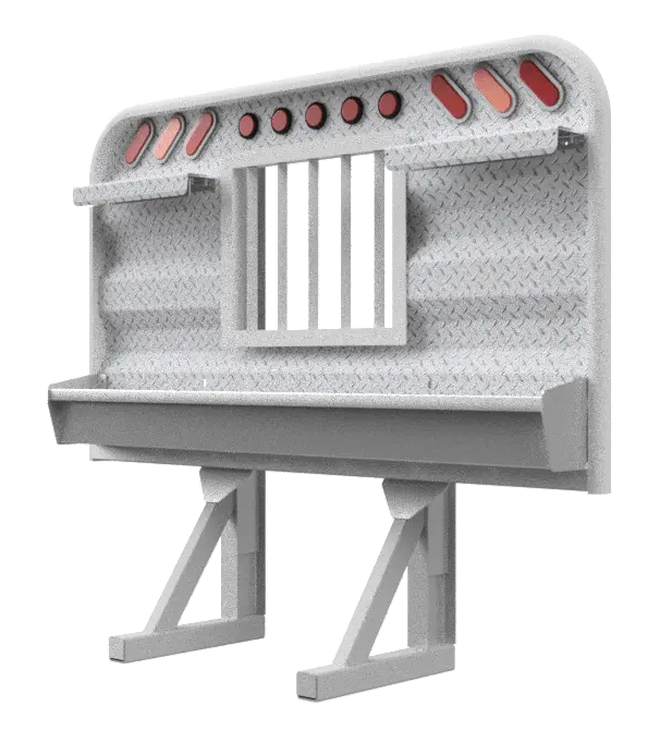 Hr11 Headache Rack For Semi Truck 4' Tall With Jailbar Window, Tray, & Tire Chain Hangers 2