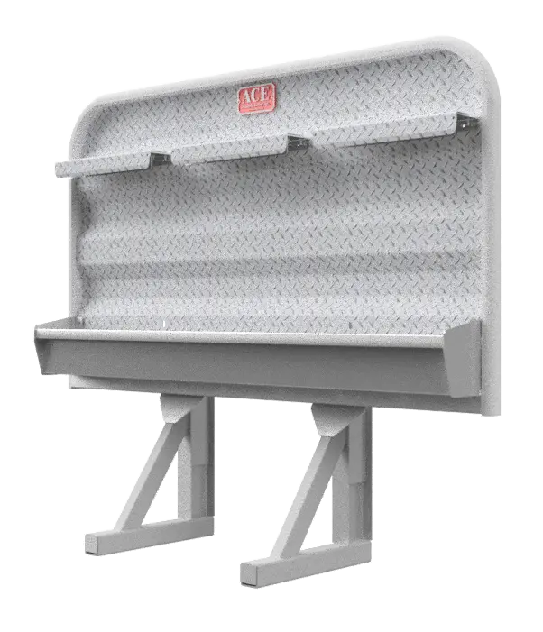 Hr10 Headache Rack For Semi Truck 4' Tall With Full Width Tray And Tire Chain Hangers 2