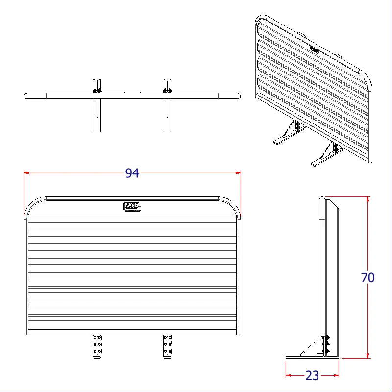 Hr20 Ultra Wide 94" Headache Rack For Semi Truck 5' Tall Aluminum Cab Guard 2