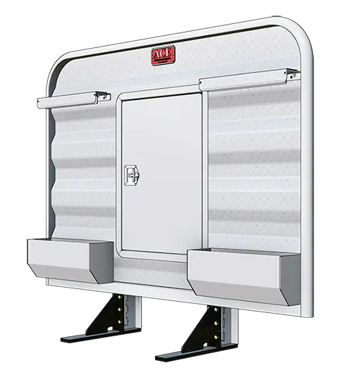 Hr2 Cabinet Racks 5' Headache Rack For Semi Truck With Storage Cabinet 1