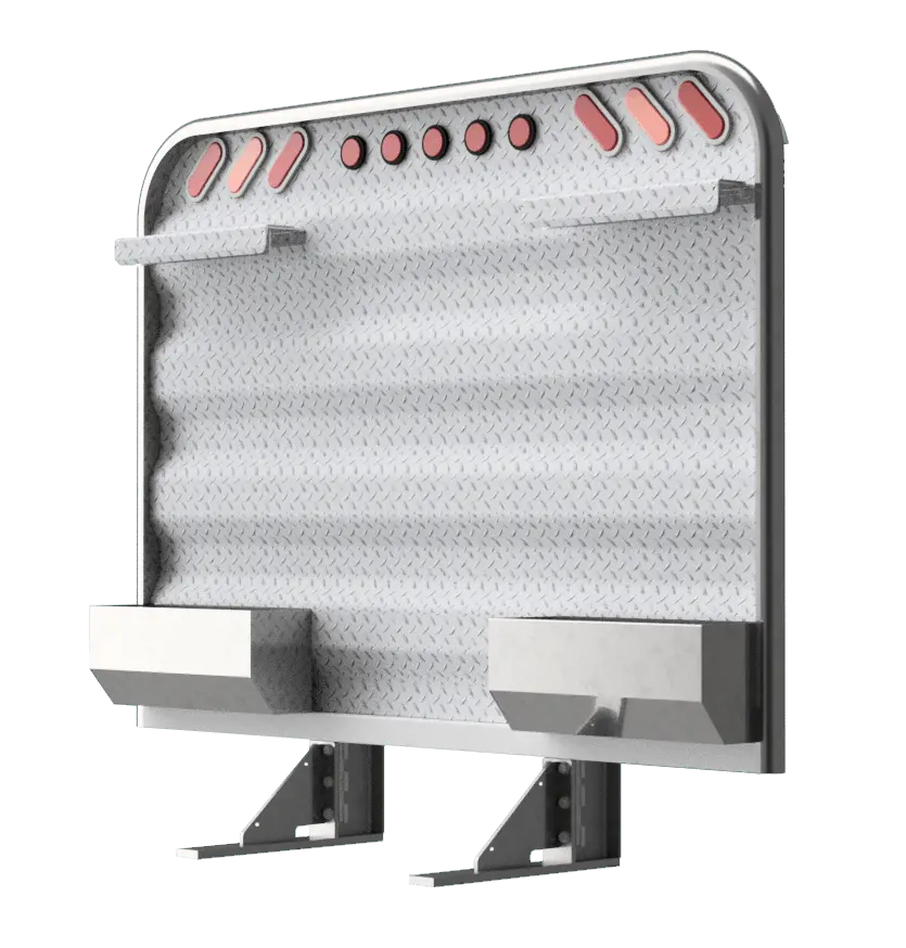 Hr22 5' Headache Rack For Semi Truck With Dual Storage Trays, Tire Chain Hangers And Integrated Lights 1