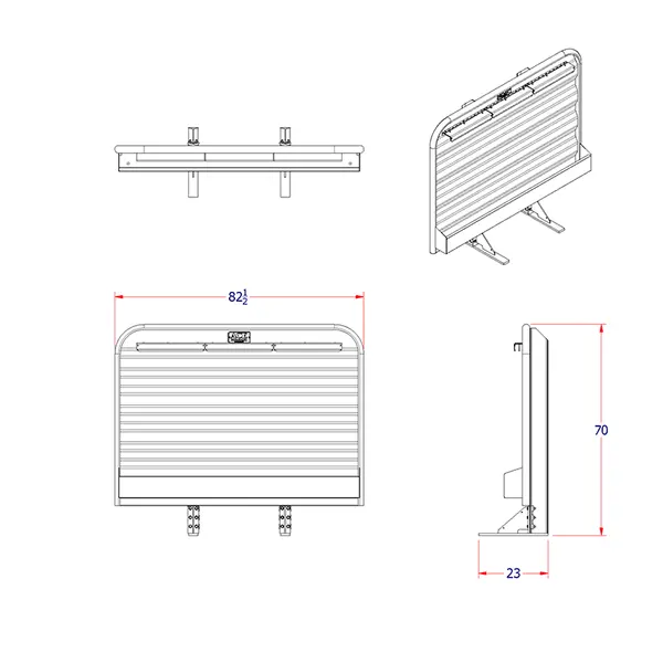 Hr21 5' Headache Rack For Semi Truck With Full Width Tray And 3 Tire Chain Hangers 2
